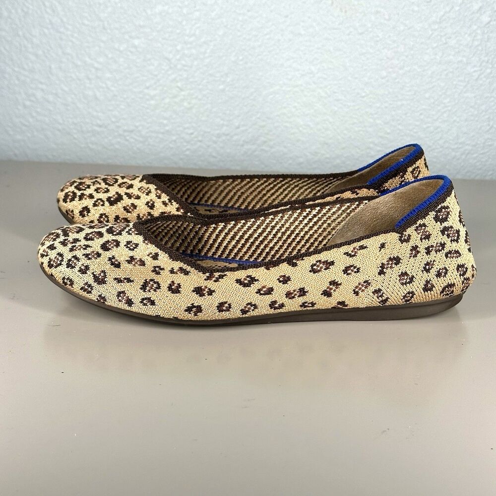 Rothy's Women's The Flat Size 5.5 Leopard Print Textile Slip On Ballet Shoes - Picture 5 of 13